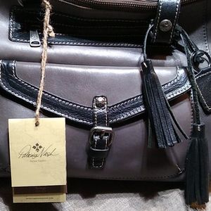 Patricia Nash large grey satchel. NWT Dust cover included.